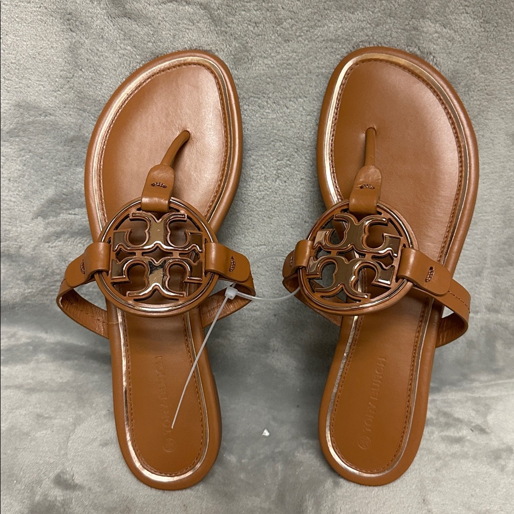 Tory Burch Metal Miller Soft Leather Sandals Size 8.5 - Picture 5 of 7